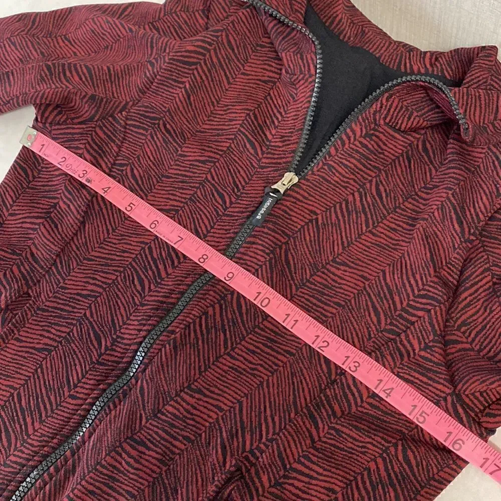 BrasilSul Athletic Jacket Sz Small Dark Red Black Zip Front